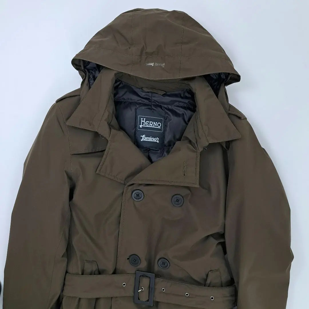 Belleza polar ★ Herno Laminar × Gabardina GORE-TEX 44 | 極美品★ヘルノ LAMINAR×GORE-TEX トレンチダウンコート 44