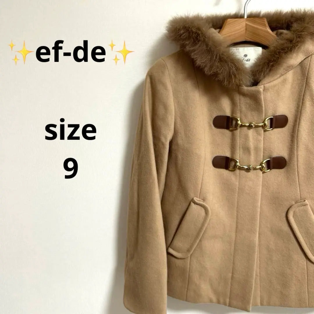 ✨ef-de✨ Beige Women's Hooded Duffle Coat/Outerwear/【9】