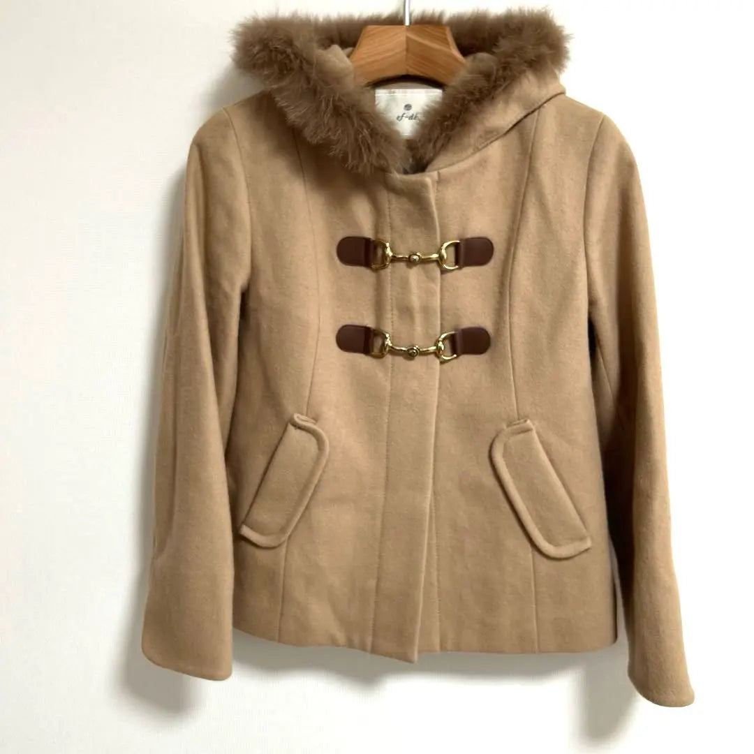 ✨ef-de✨ Beige Women's Hooded Duffle Coat/Outerwear/【9】