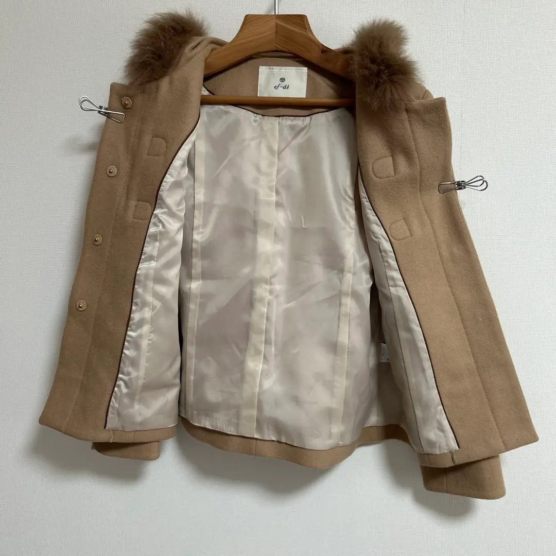 ✨ef-de✨ Beige Women's Hooded Duffle Coat/Outerwear/【9】