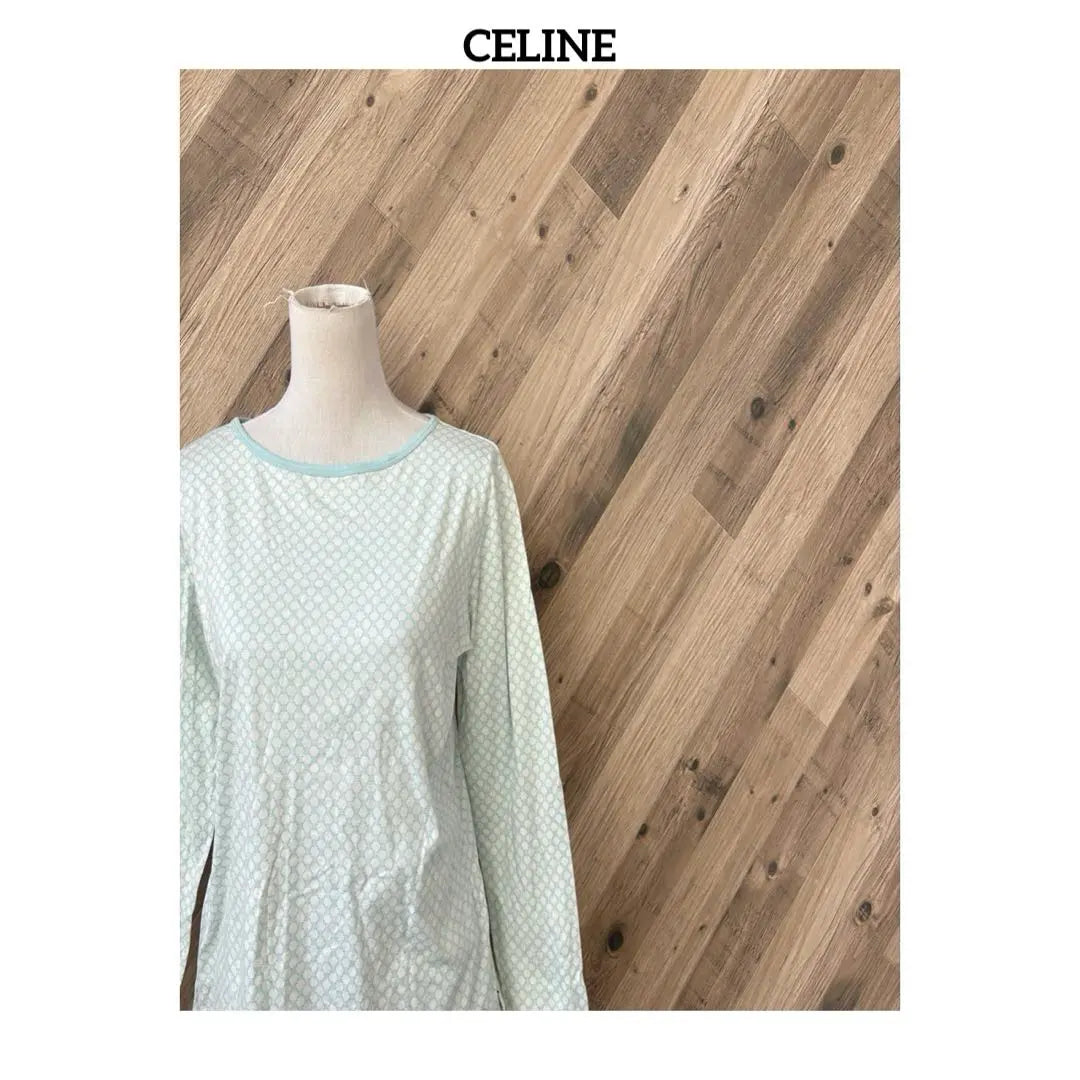 ★ CELINE Made in Japan Macadam All-over pattern Long sleeve Cotton Cut and sew