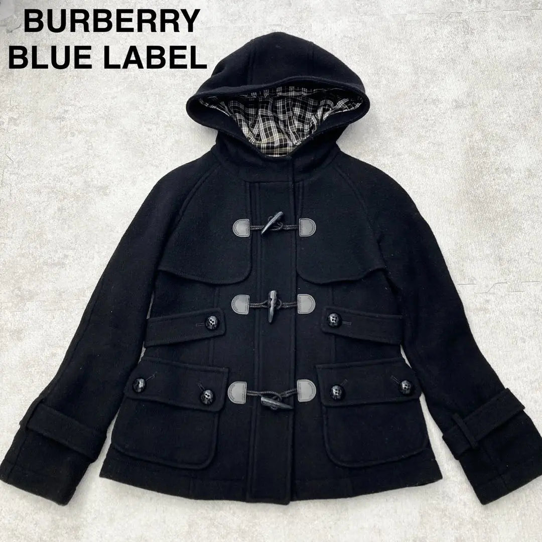 BURBERRY BLUE LABEL Abrigo de lana corto negro