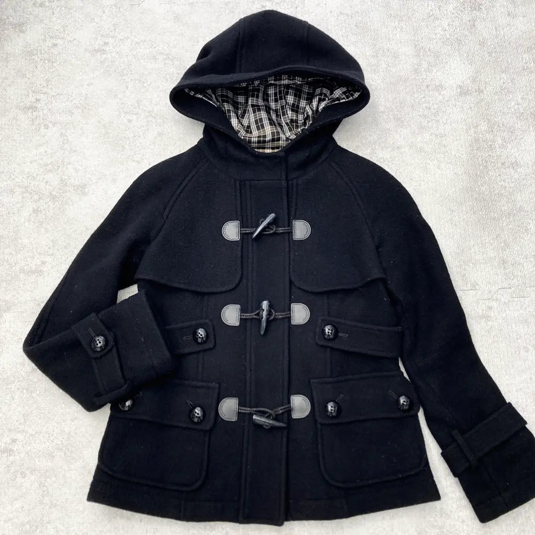 BURBERRY BLUE LABEL Short length duffle coat black