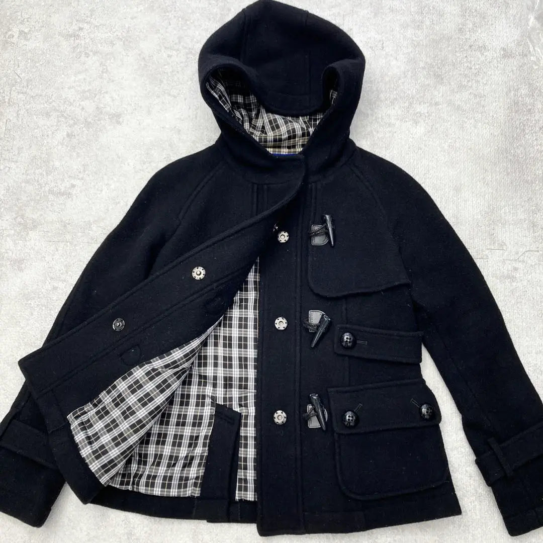 BURBERRY BLUE LABEL Short length duffle coat black