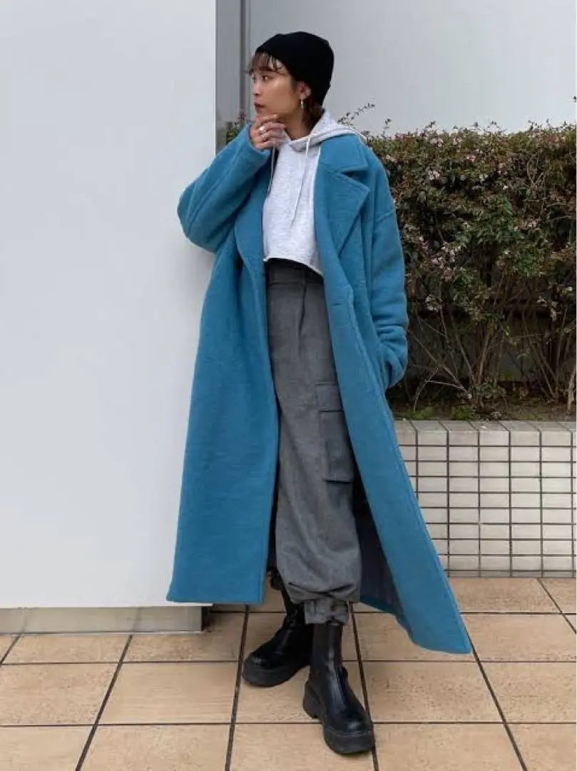 ungrid blue oversized coat