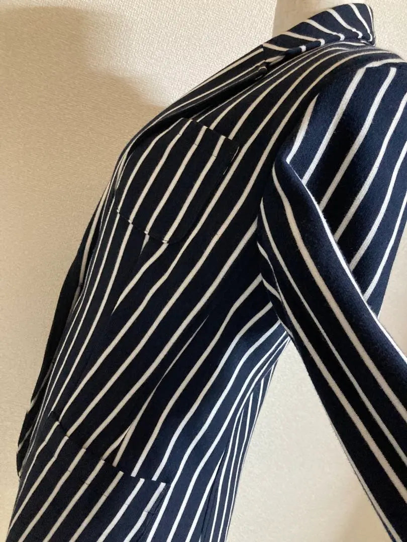 Beautiful condition ✨ PLST stripe jacket navy x white large L