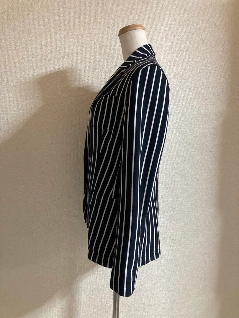 Beautiful condition ✨ PLST stripe jacket navy x white large L