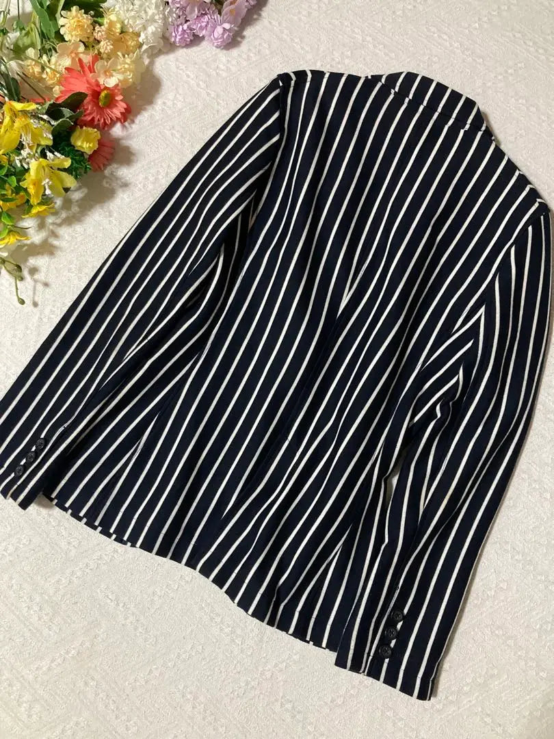 Beautiful condition ✨ PLST stripe jacket navy x white large L