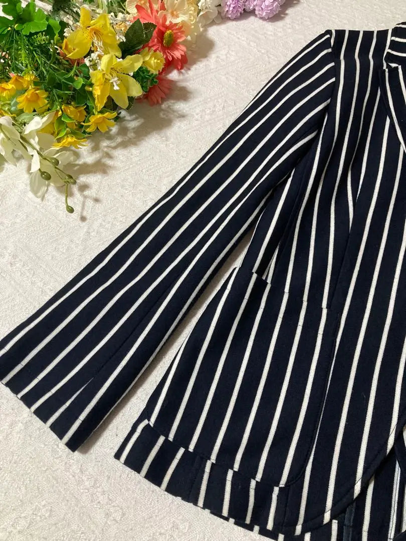 Beautiful condition ✨ PLST stripe jacket navy x white large L