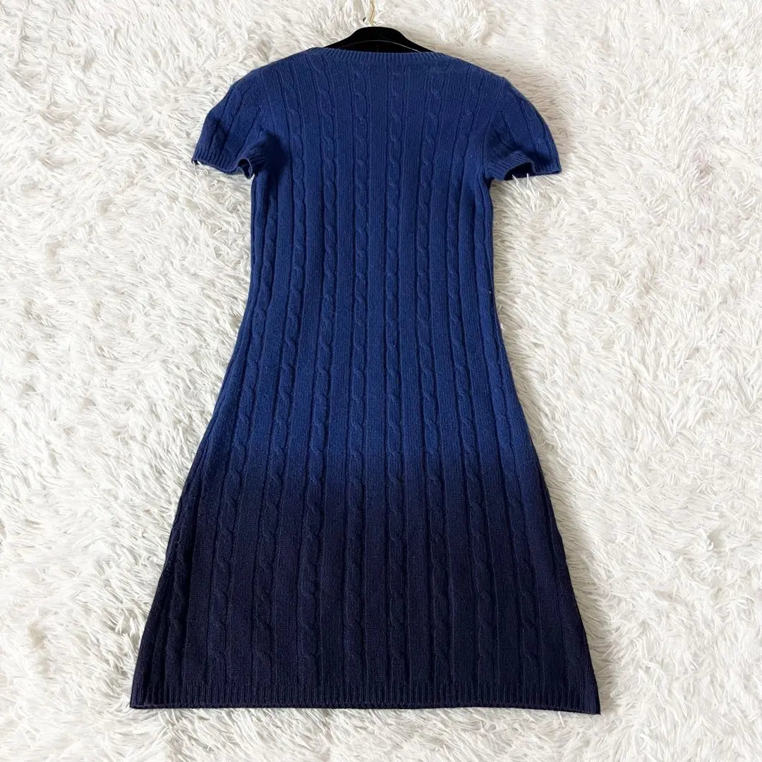 Mujer Vestido De Punto De Punto De Cable De Cachemira Azul S | 2 セオリー カシミヤ ケーブルニット ニットワンピース 青 ブルー S