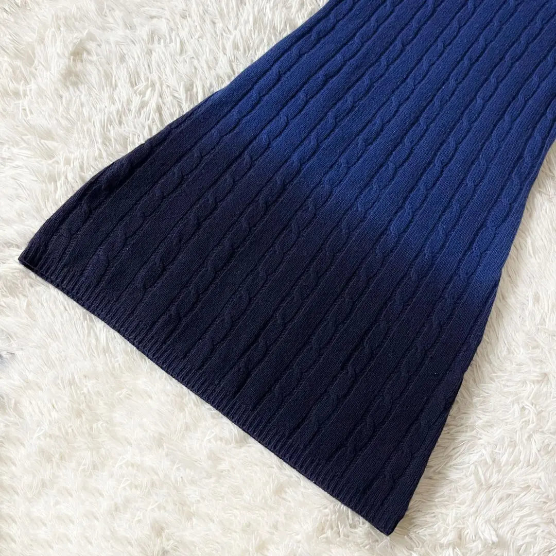 2 Theory Cashmere Cable Knit Knit Dress Blue S | 2 セオリー カシミヤ ケーブルニット ニットワンピース 青 ブルー S