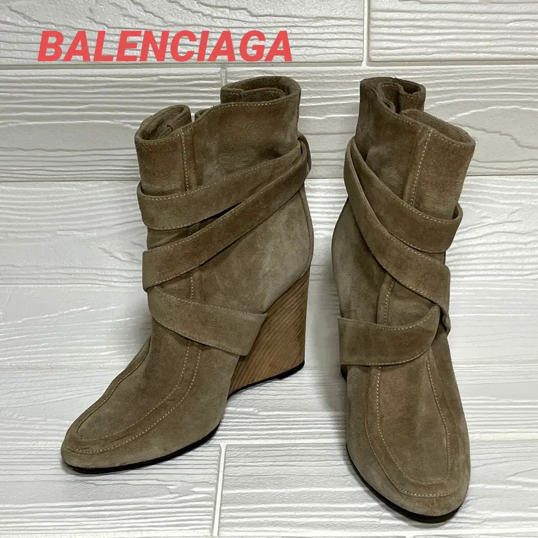 BALENCIAGA/Valenciaga Suede Leather Heel Boots