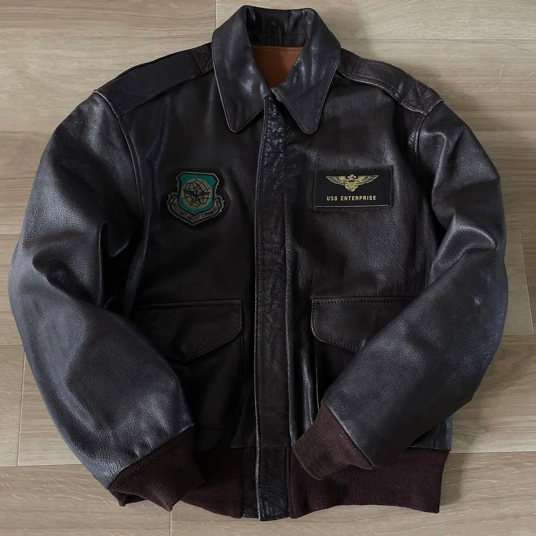 USA AVIREX A-2 Leather Flight Jacket 38