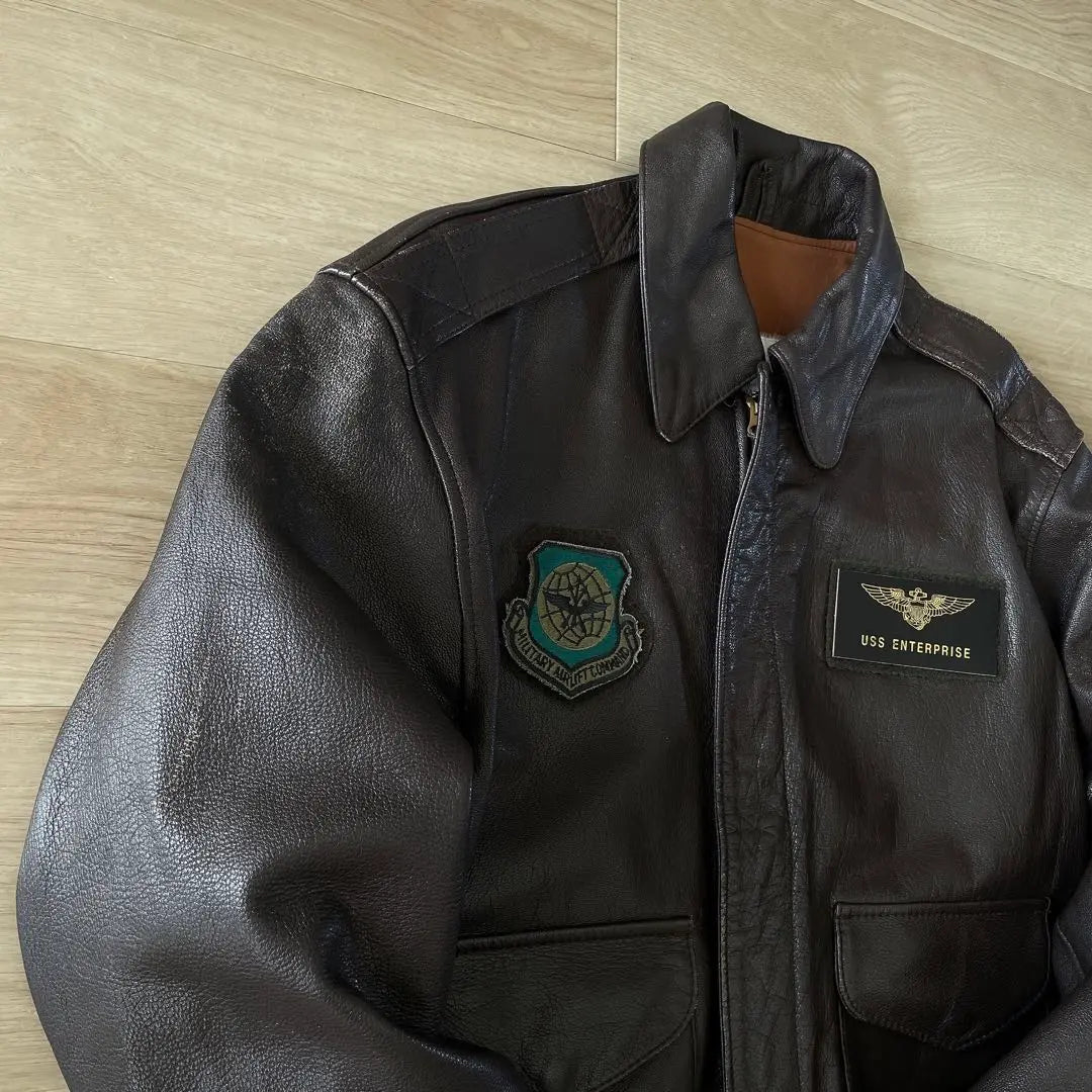 USA AVIREX A-2 Leather Flight Jacket 38