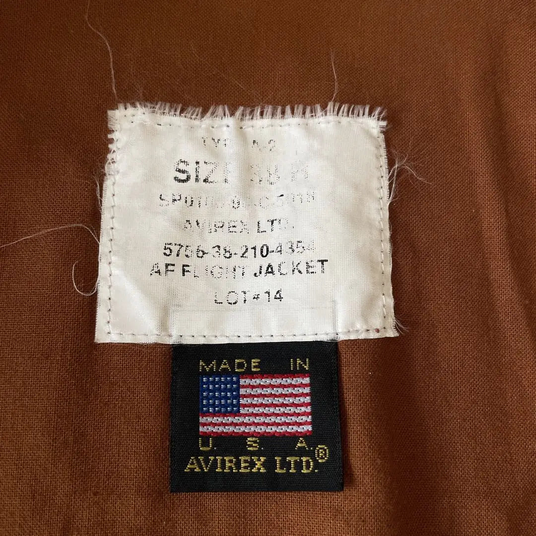 USA AVIREX A-2 Leather Flight Jacket 38