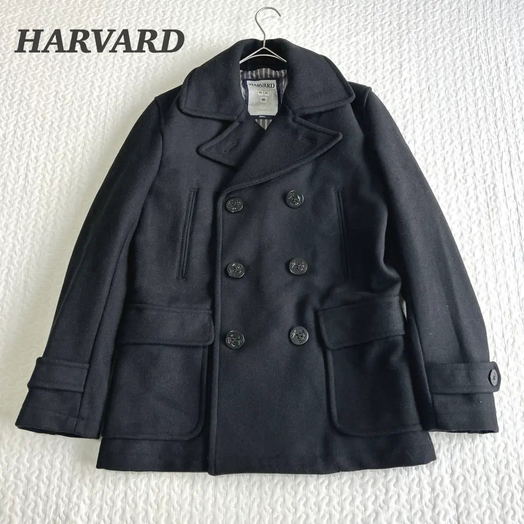 [Good condition✨] HARVARD Men's P coat Pea coat 90% wool Black Commuting | 【美品✨】HARVARD メンズPコート　ピーコート　ウール90% ブラック通勤