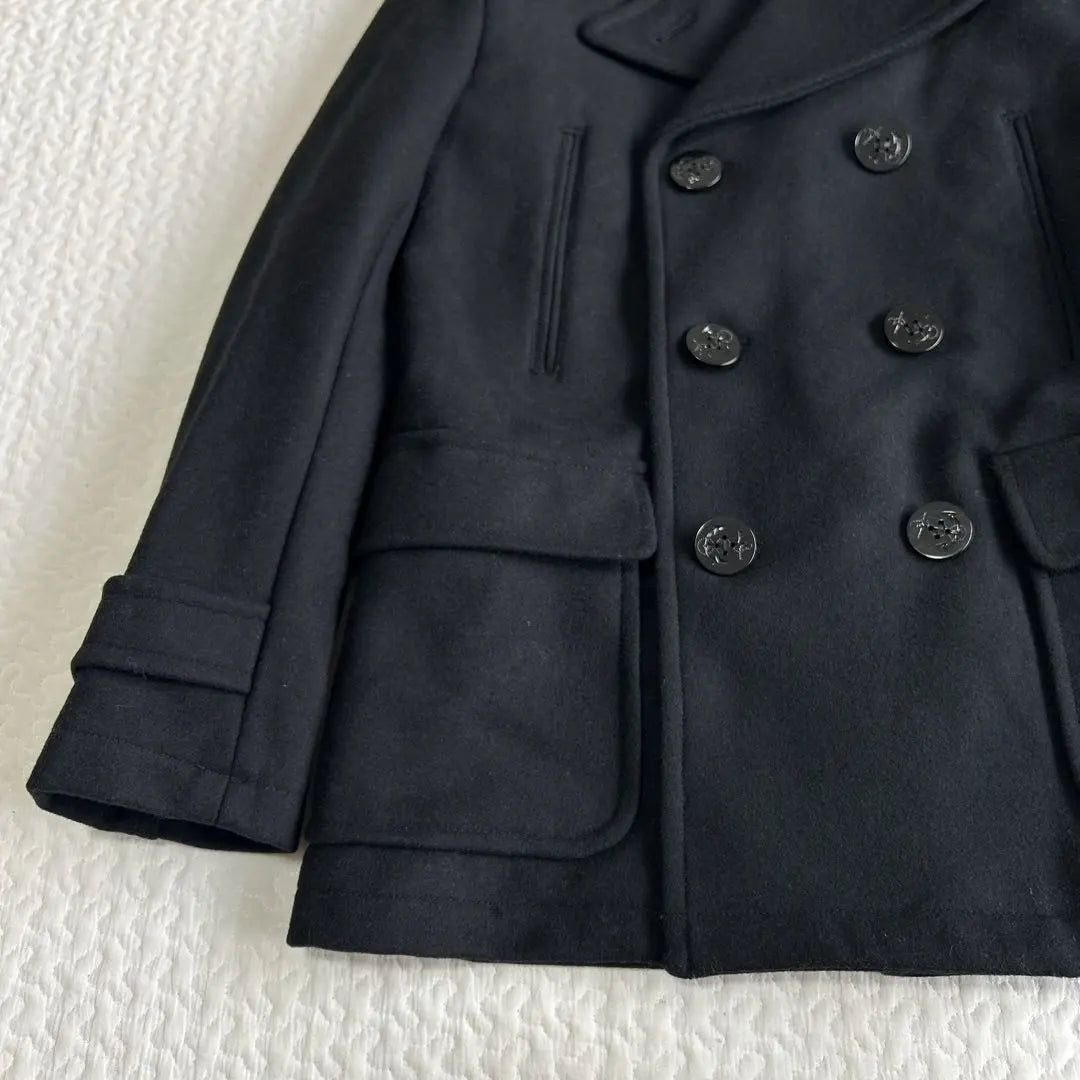 [Good condition✨] HARVARD Men's P coat Pea coat 90% wool Black Commuting | 【美品✨】HARVARD メンズPコート　ピーコート　ウール90% ブラック通勤