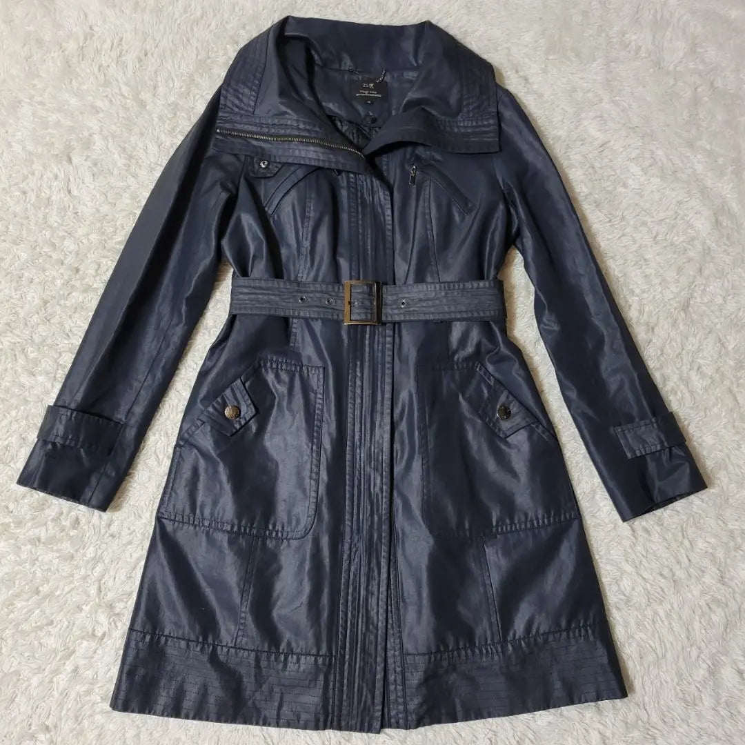 23rd Ward Trench Coat with Quilted Liner Belt 2way Navy L