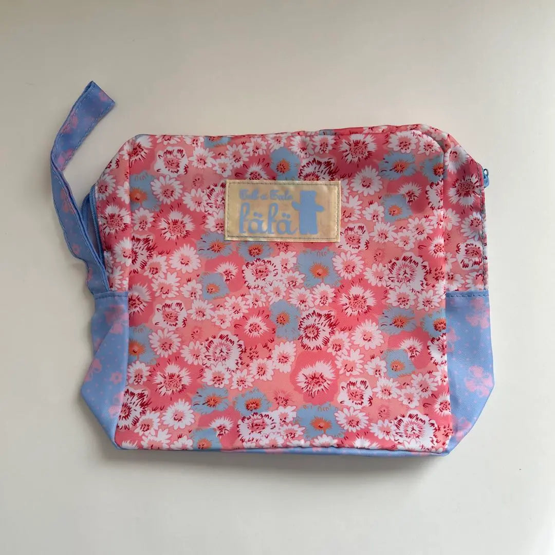 fafa floral diaper pouch pink light blue