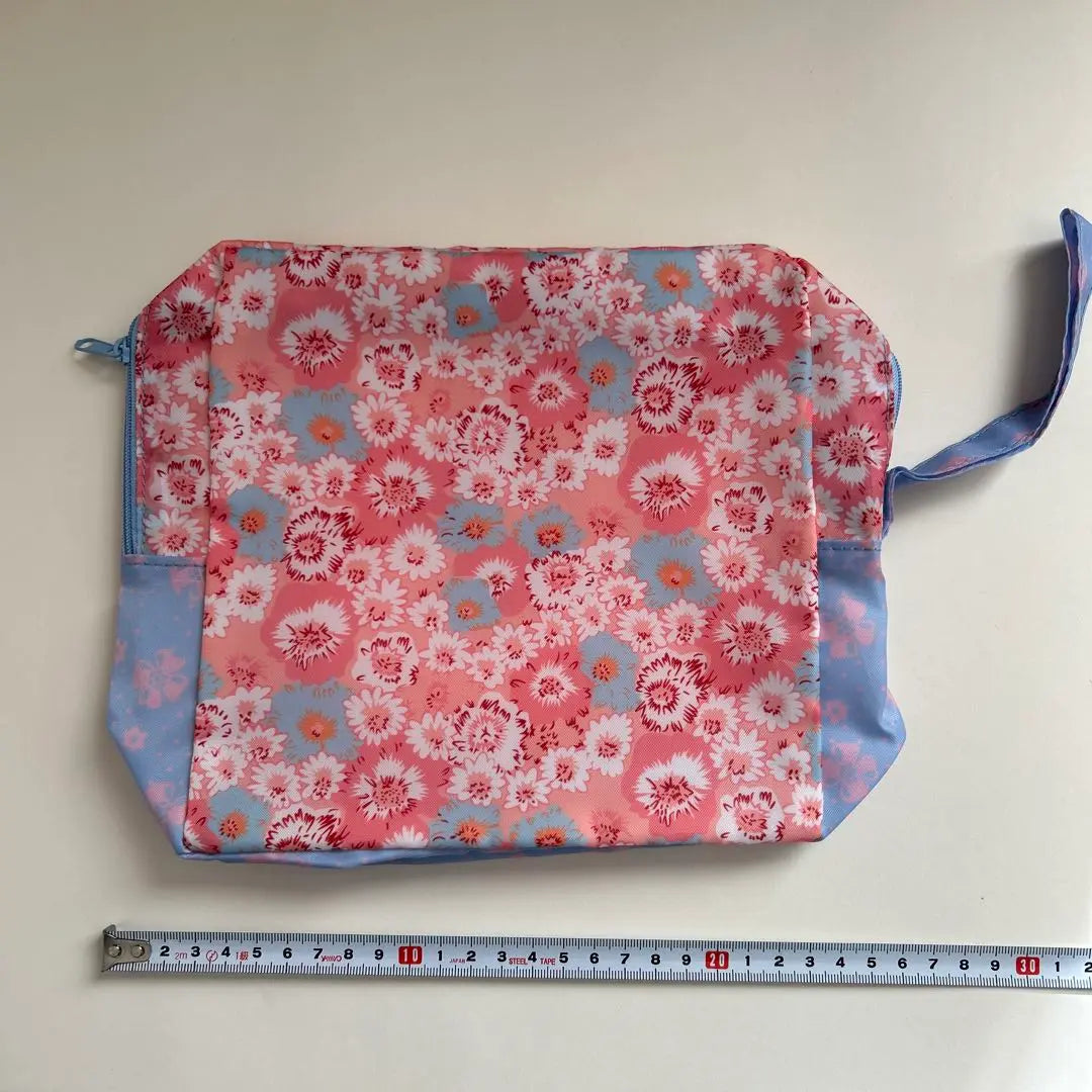 fafa floral diaper pouch pink light blue