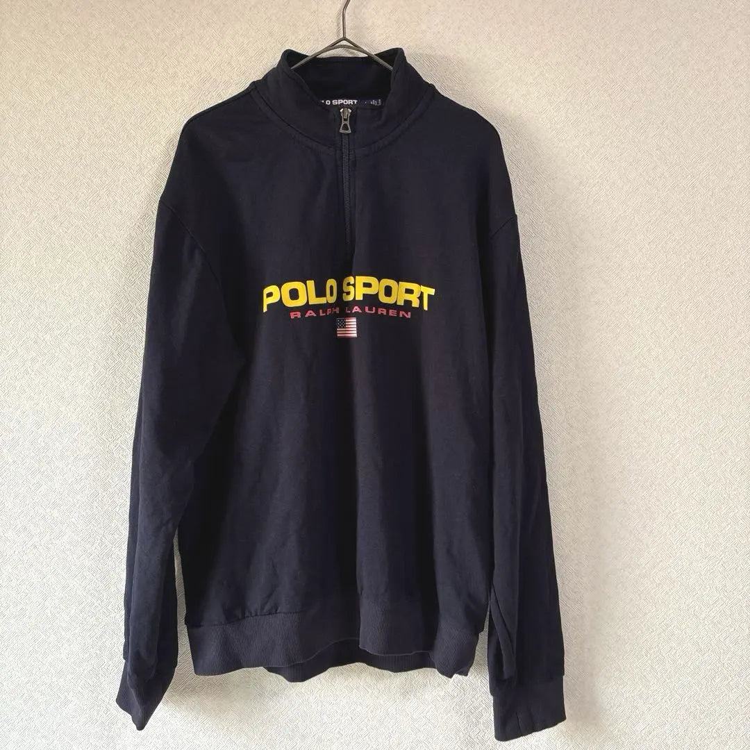 [Ralph Lauren Polo Sports] Sudadera con media cremallera L Azul marino