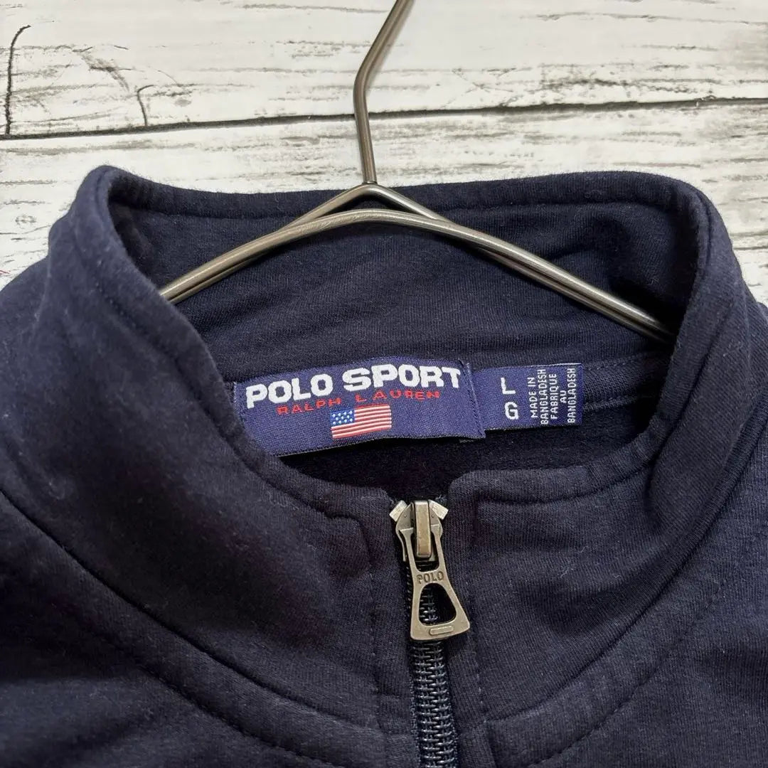 [Ralph Lauren Polo Sports] Sudadera con media cremallera L Azul marino