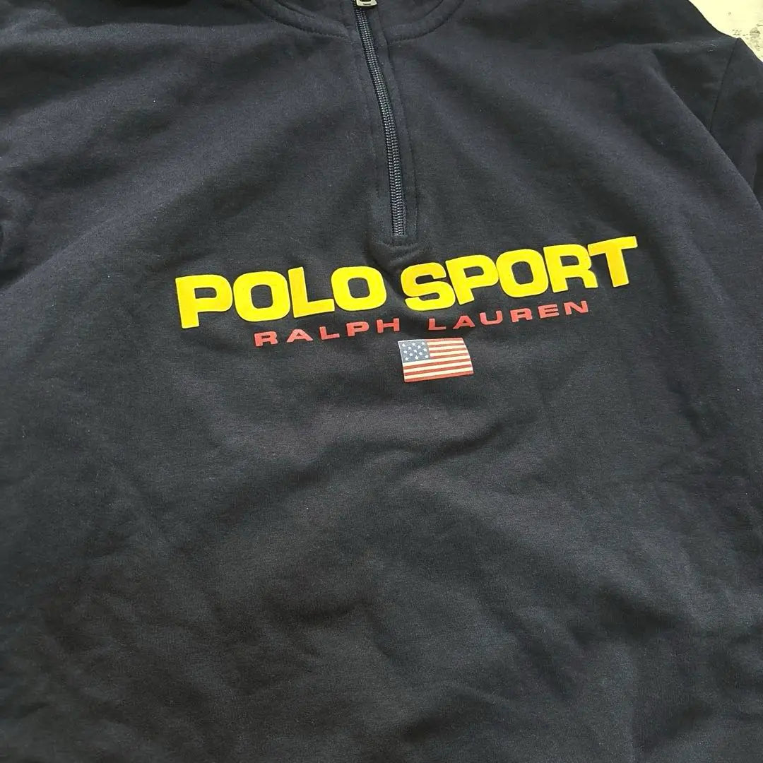 [Ralph Lauren Polo Sports] Sudadera con media cremallera L Azul marino