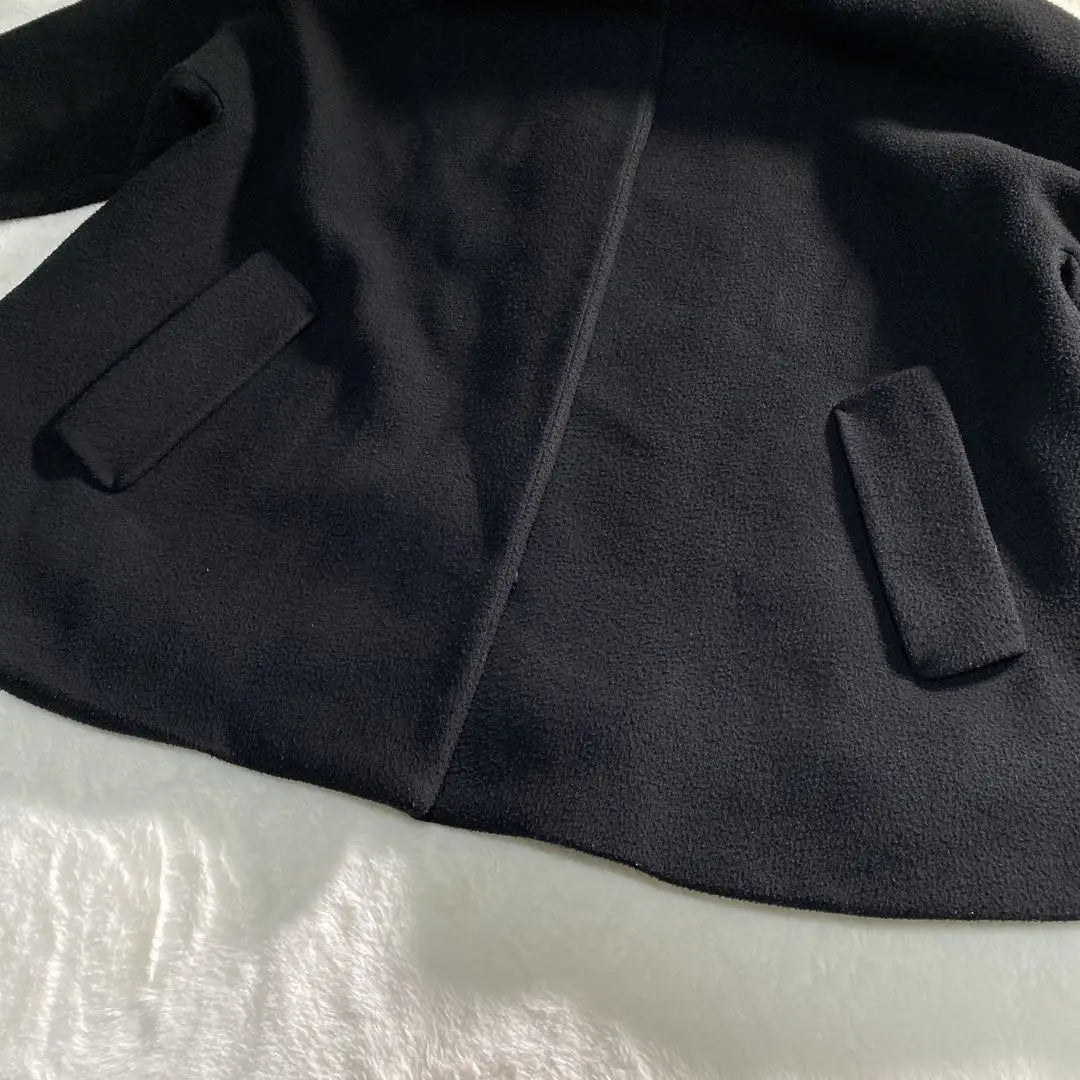 ☆E2-020 eLLa Bonding Sudadera con capucha Abrigo negro Tienda de campaña Abrigo suelto