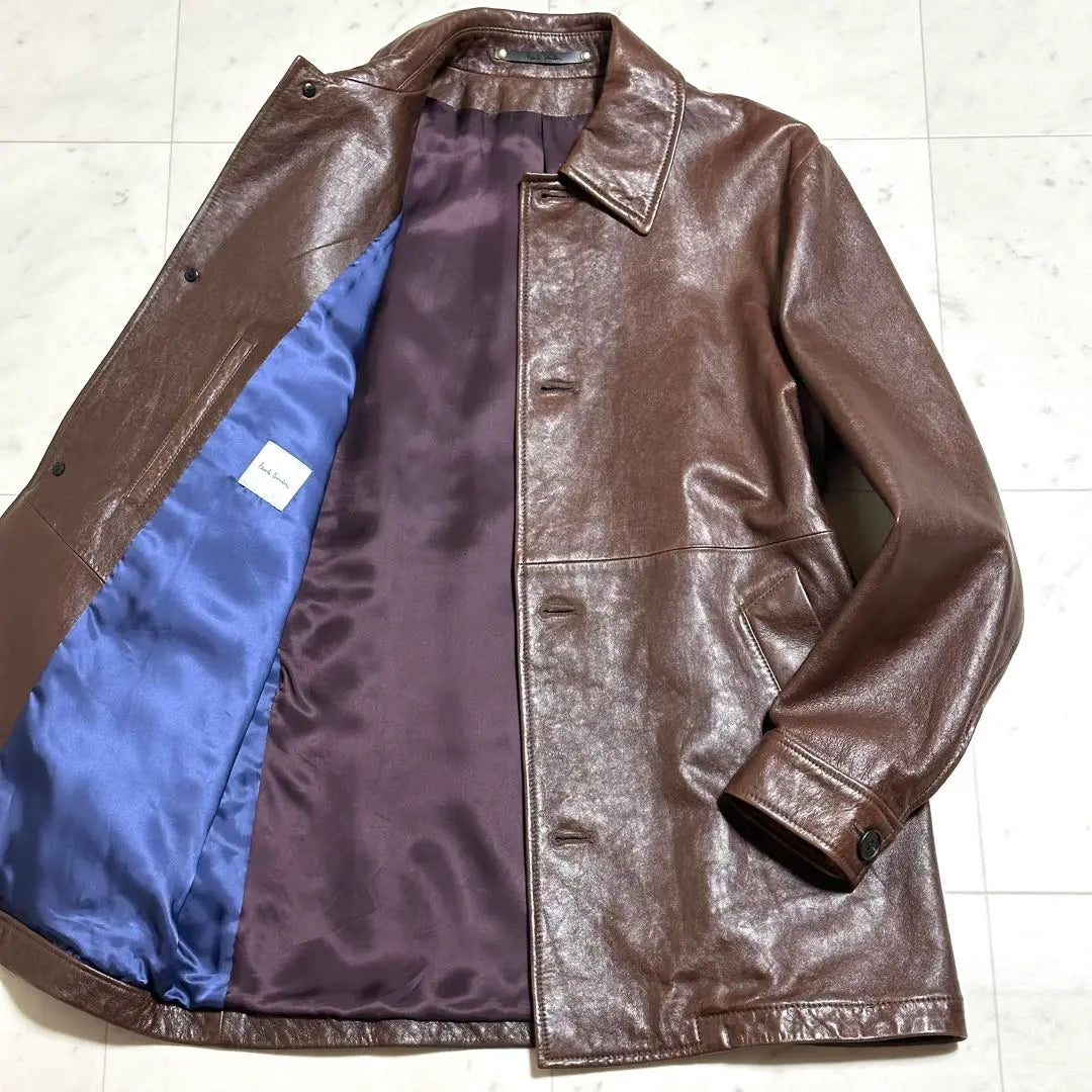 Beautiful condition Rare {Current tag} PAUL SMITH Lamb leather car coat L size