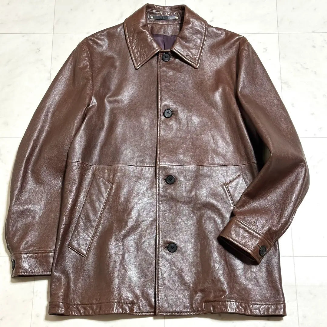 Beautiful condition Rare {Current tag} PAUL SMITH Lamb leather car coat L size