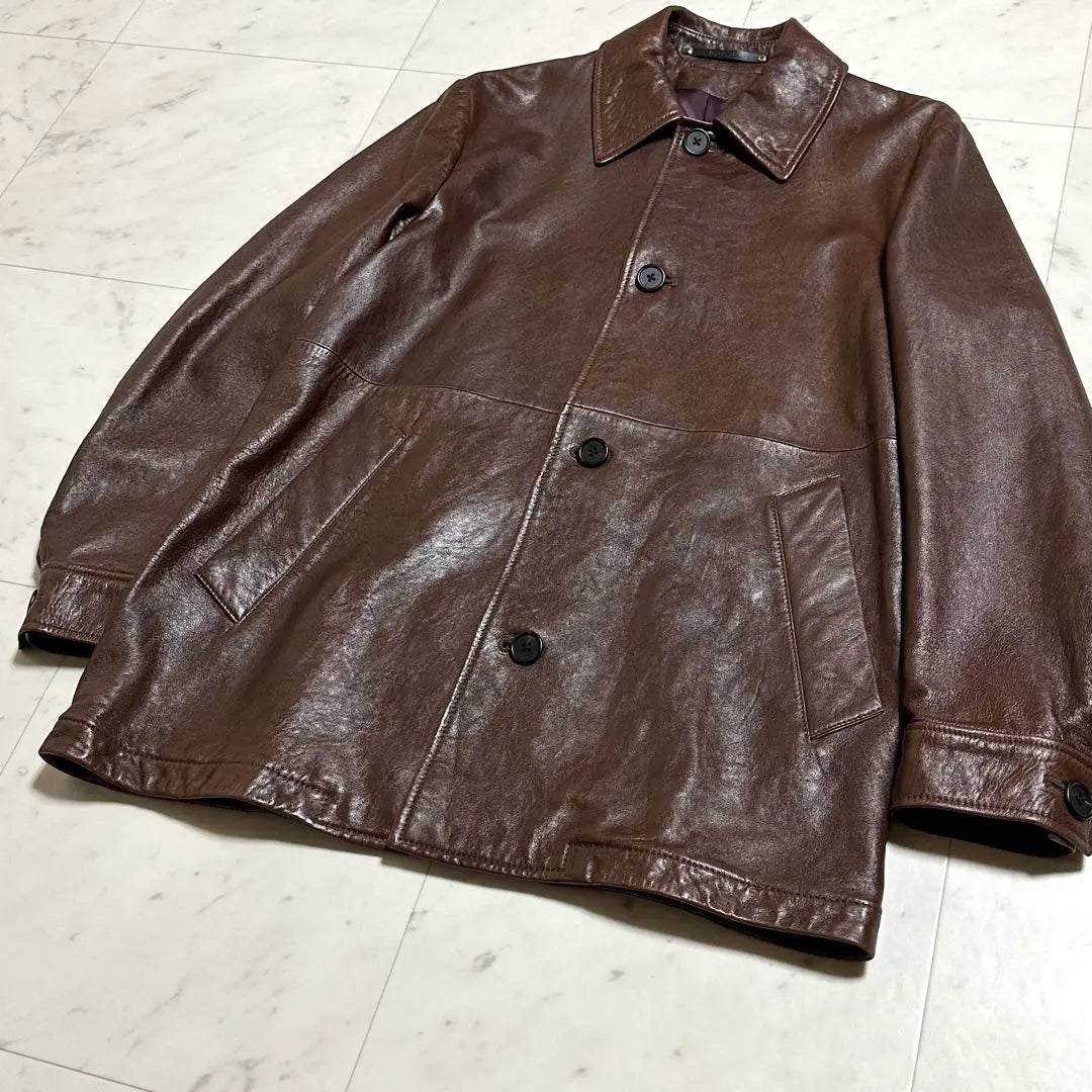 Beautiful condition Rare {Current tag} PAUL SMITH Lamb leather car coat L size