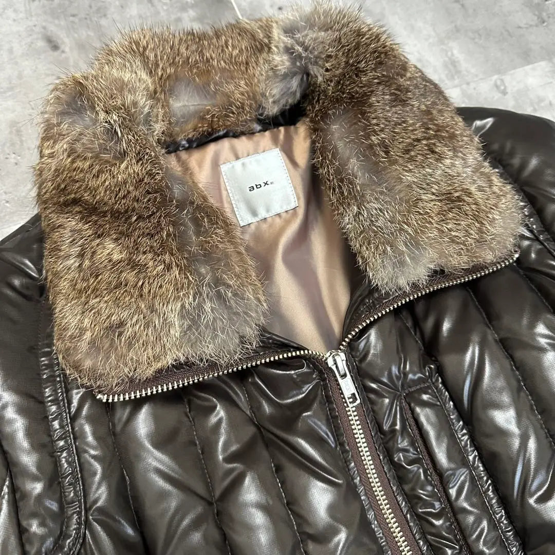 00s Y2K archive Shiny fur down jacket riders L