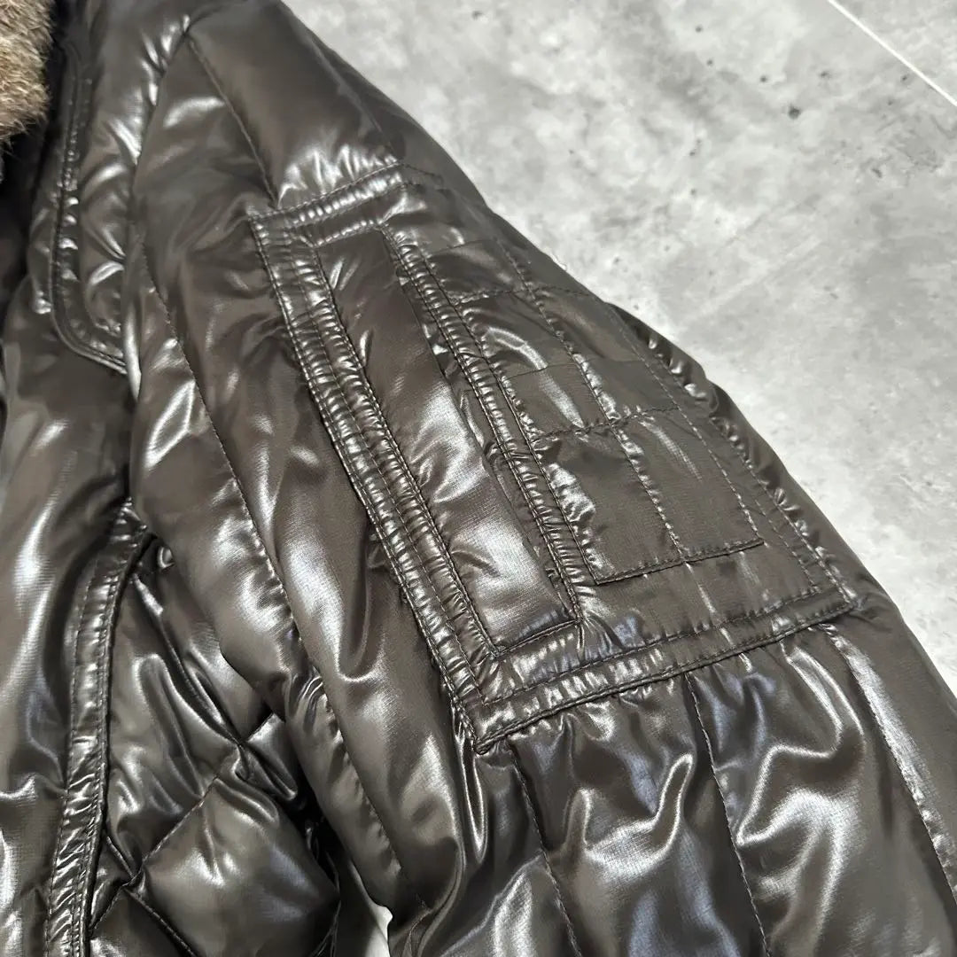 00s Y2K archive Shiny fur down jacket riders L