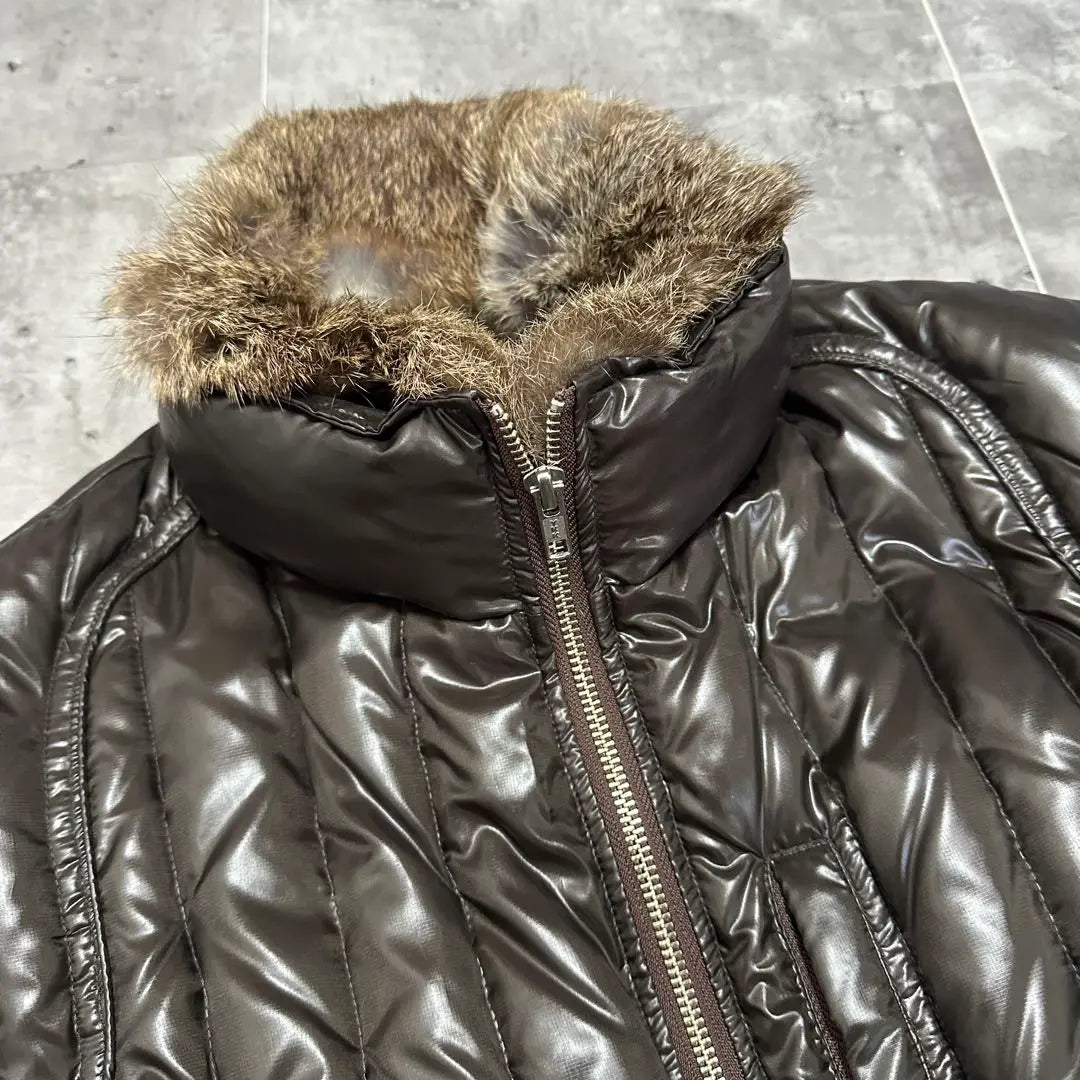 00s Y2K archive Shiny fur down jacket riders L