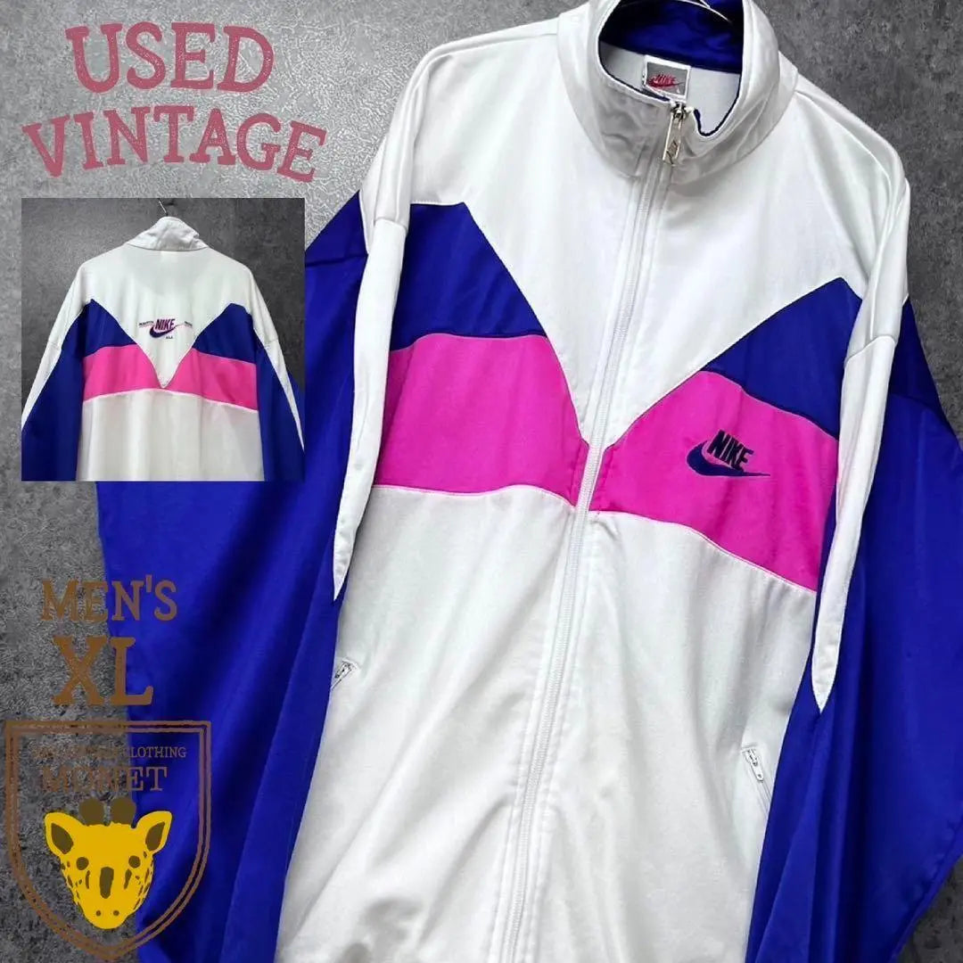 90s☆Used Clothing [NIKE Embroidered Logo] Track Jacket Jersey Men's XL