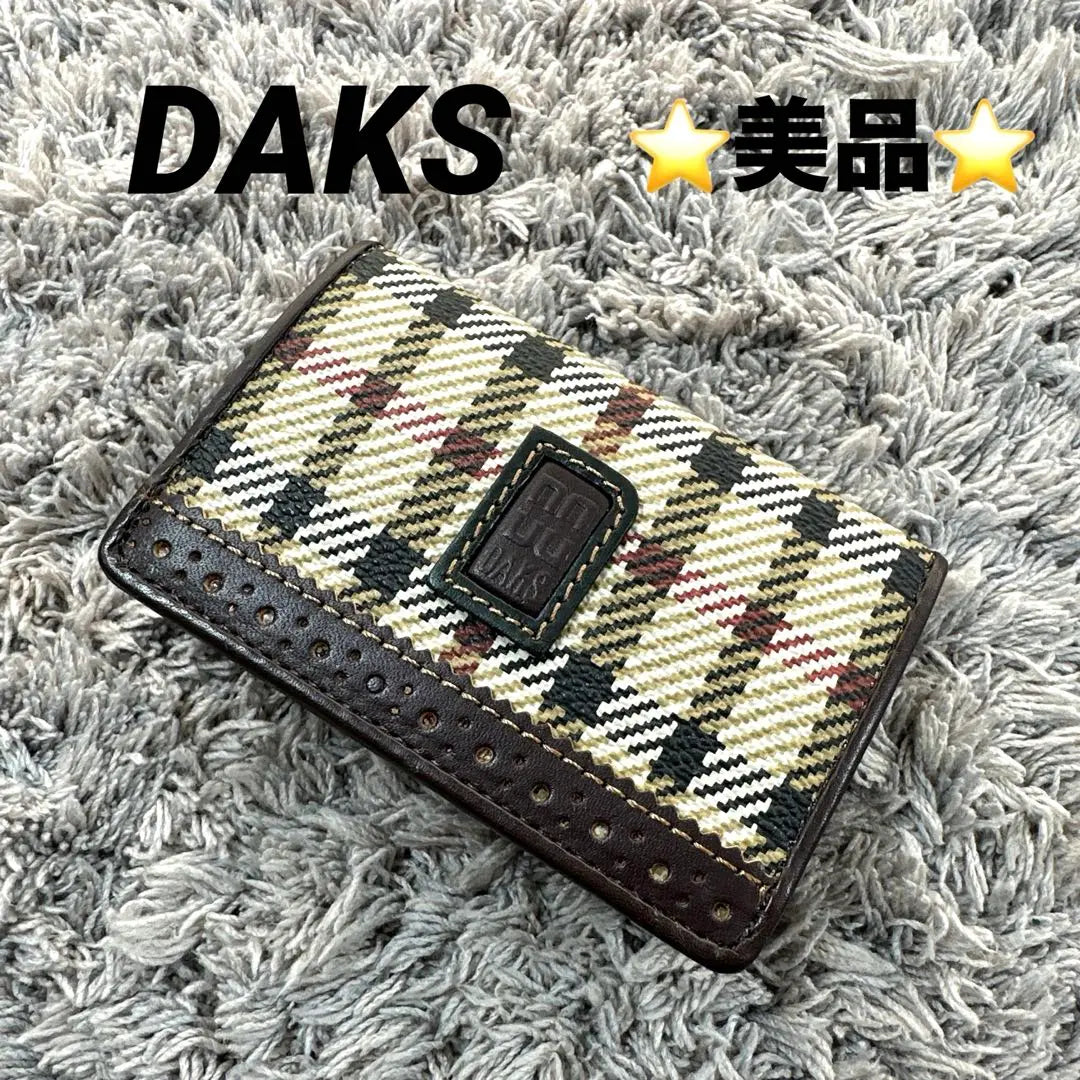 ★Good condition★ DAKS LONDON Dachshunds Coin Case Mini Wallet