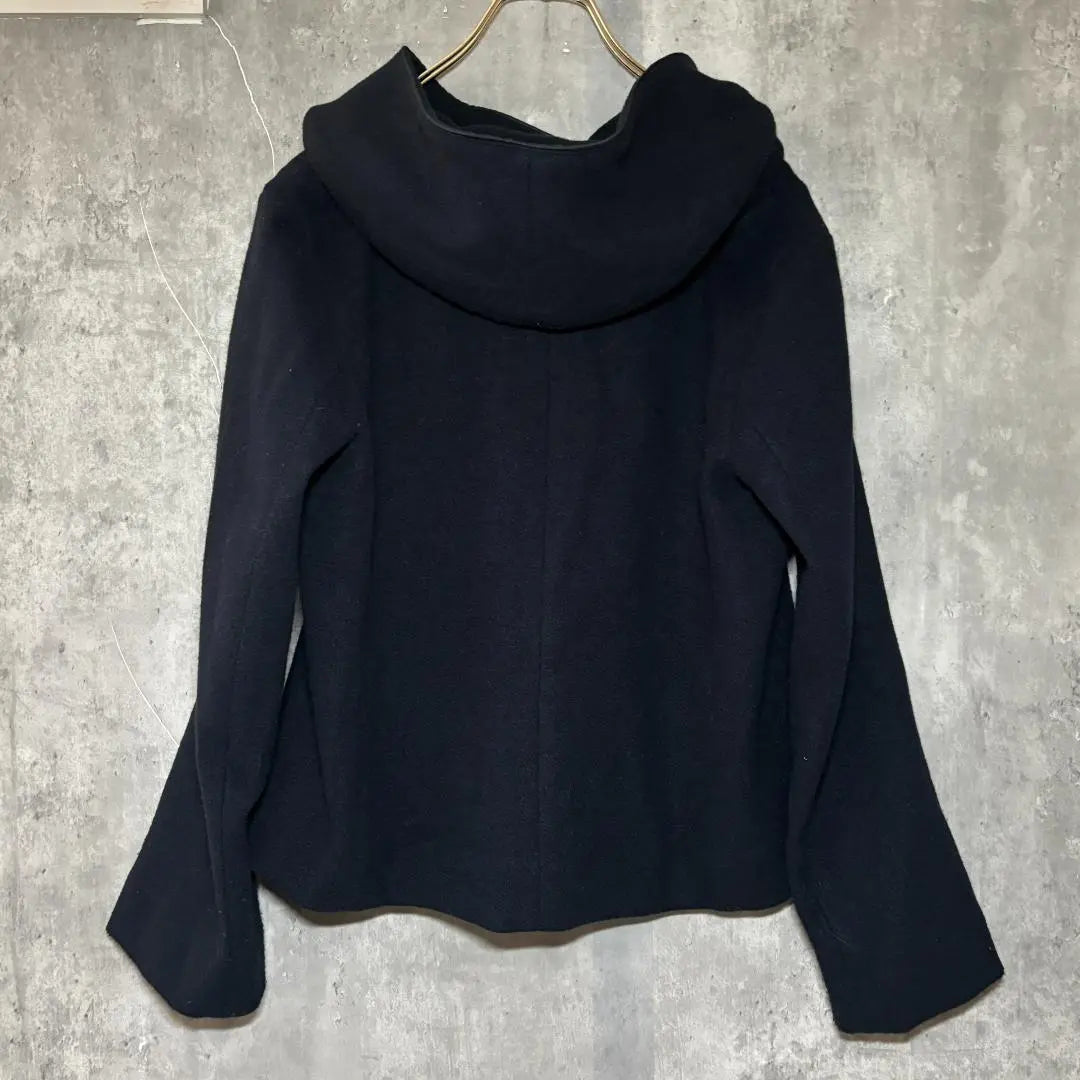 ✨ Beautiful condition✨ Index [M] Cut Melton Short Coat ♡ Hooded Navy