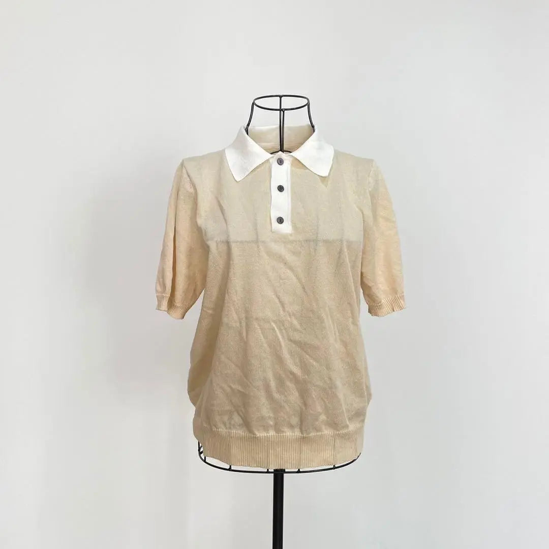 ⚫︎Tencel Linen Short-sleeved Polo Shirt Color-coordinated Collar