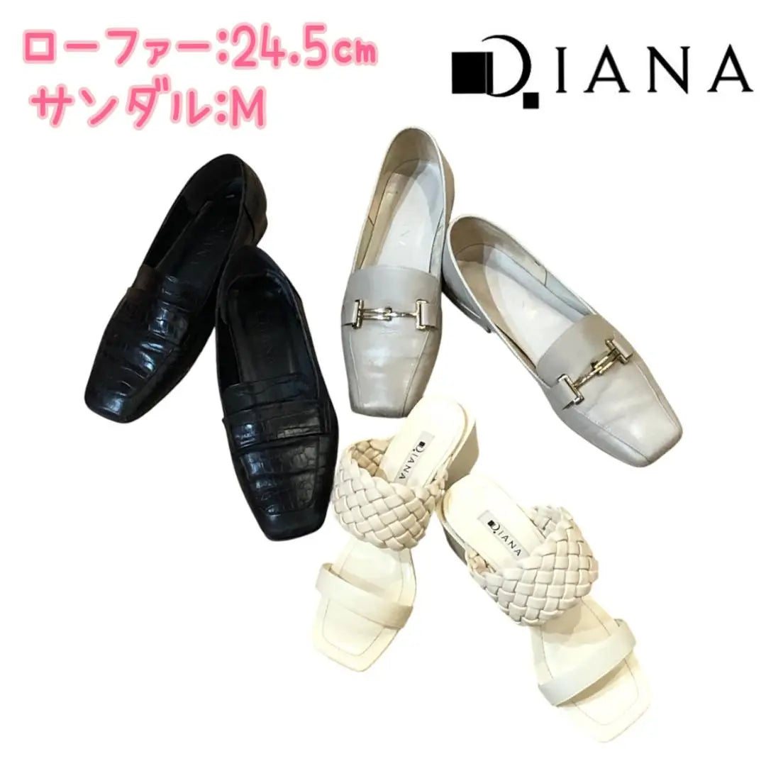 □Diana Loafers 24.5cm Sandals M, Bulk Sale