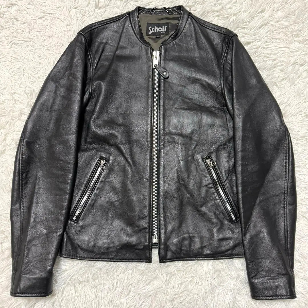 Chaqueta de piel de oveja negra para un solo jinete ✨Schott × EDIFICE