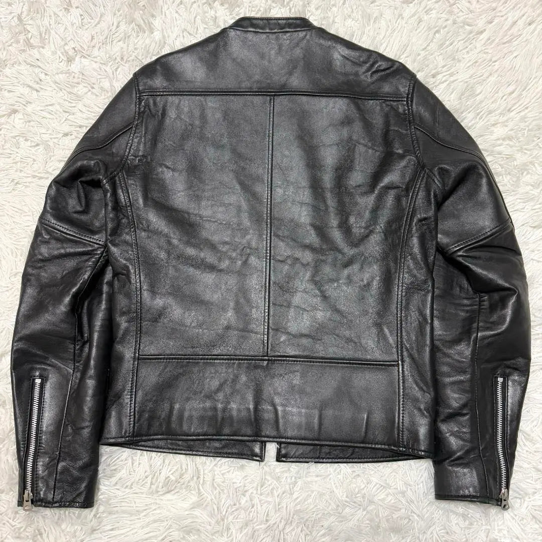 Chaqueta de piel de oveja negra para un solo jinete ✨Schott × EDIFICE