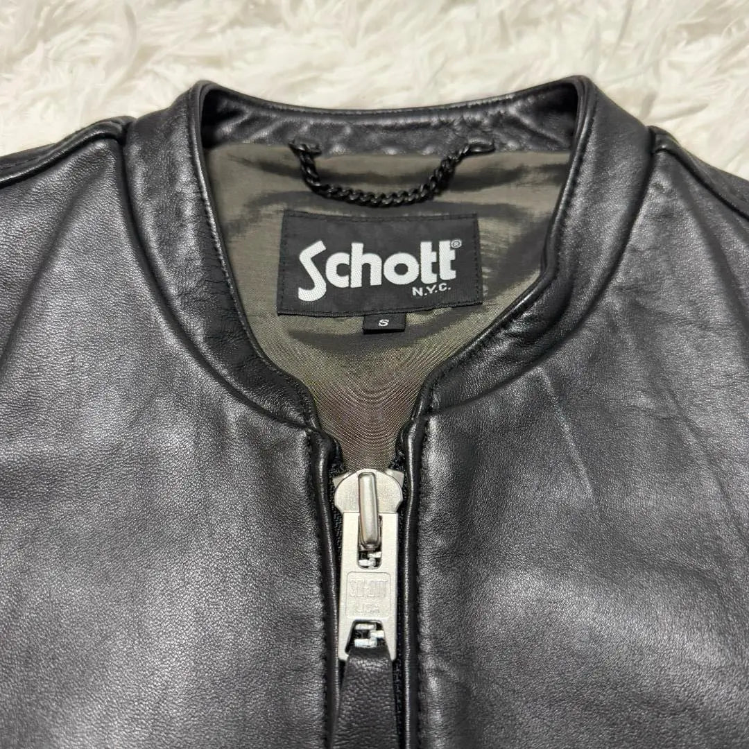 Chaqueta de piel de oveja negra para un solo jinete ✨Schott × EDIFICE