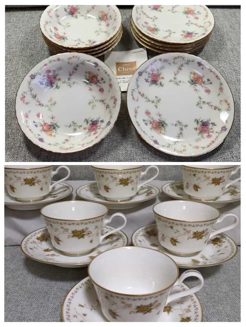 Noritake Cup & Saucer Pavia Fruit Bowl Plate Flowers Discontinued