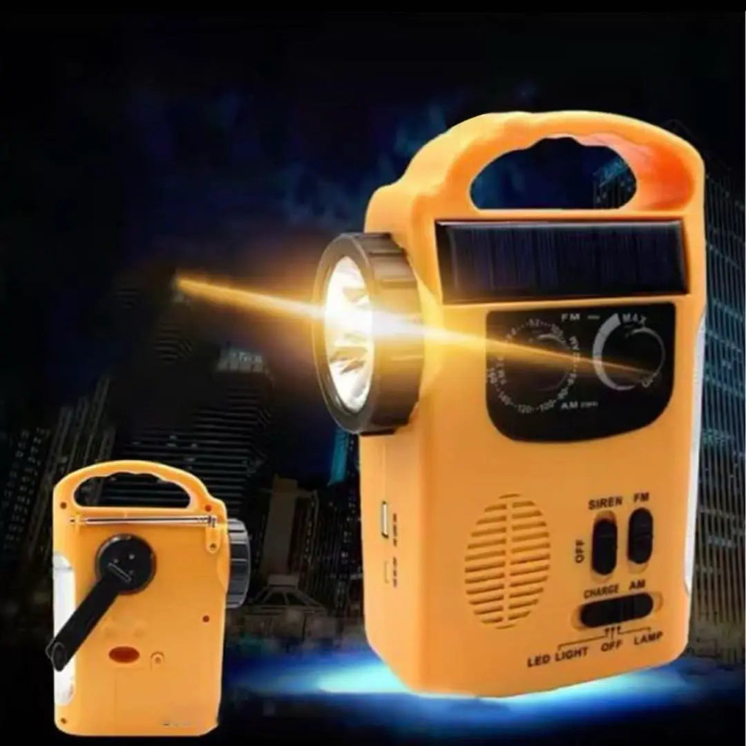 Radio multifuncional, radio para prevención de desastres, linterna, radio portátil, LED, luz solar, manivela, USB