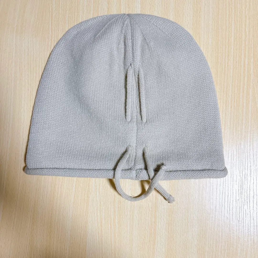 Gorro de punto beige para hombre y mujer, ajustable con cordones, otoño e invierno.