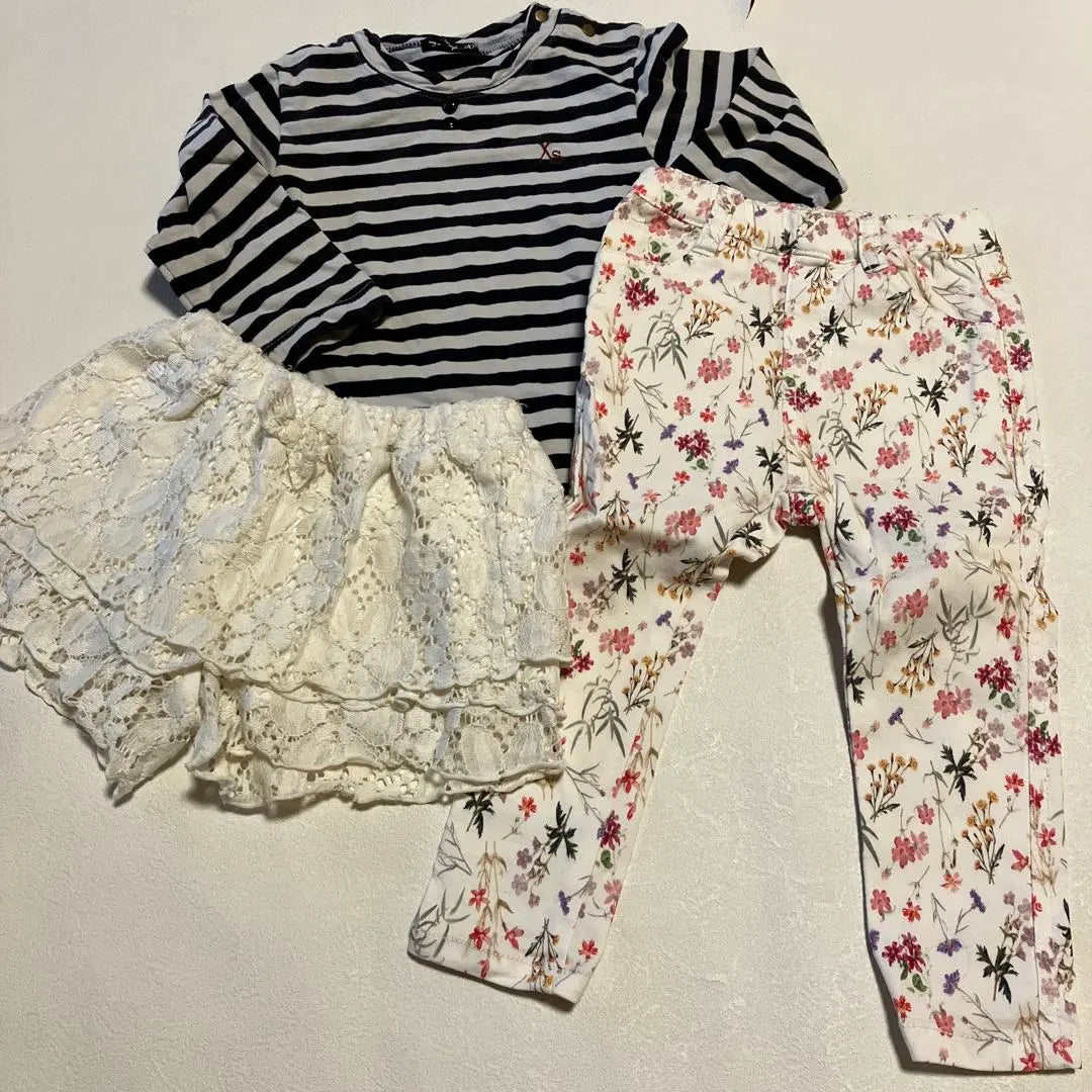 Camiseta larga para niña de 90 cm, pantalón largo, culotte