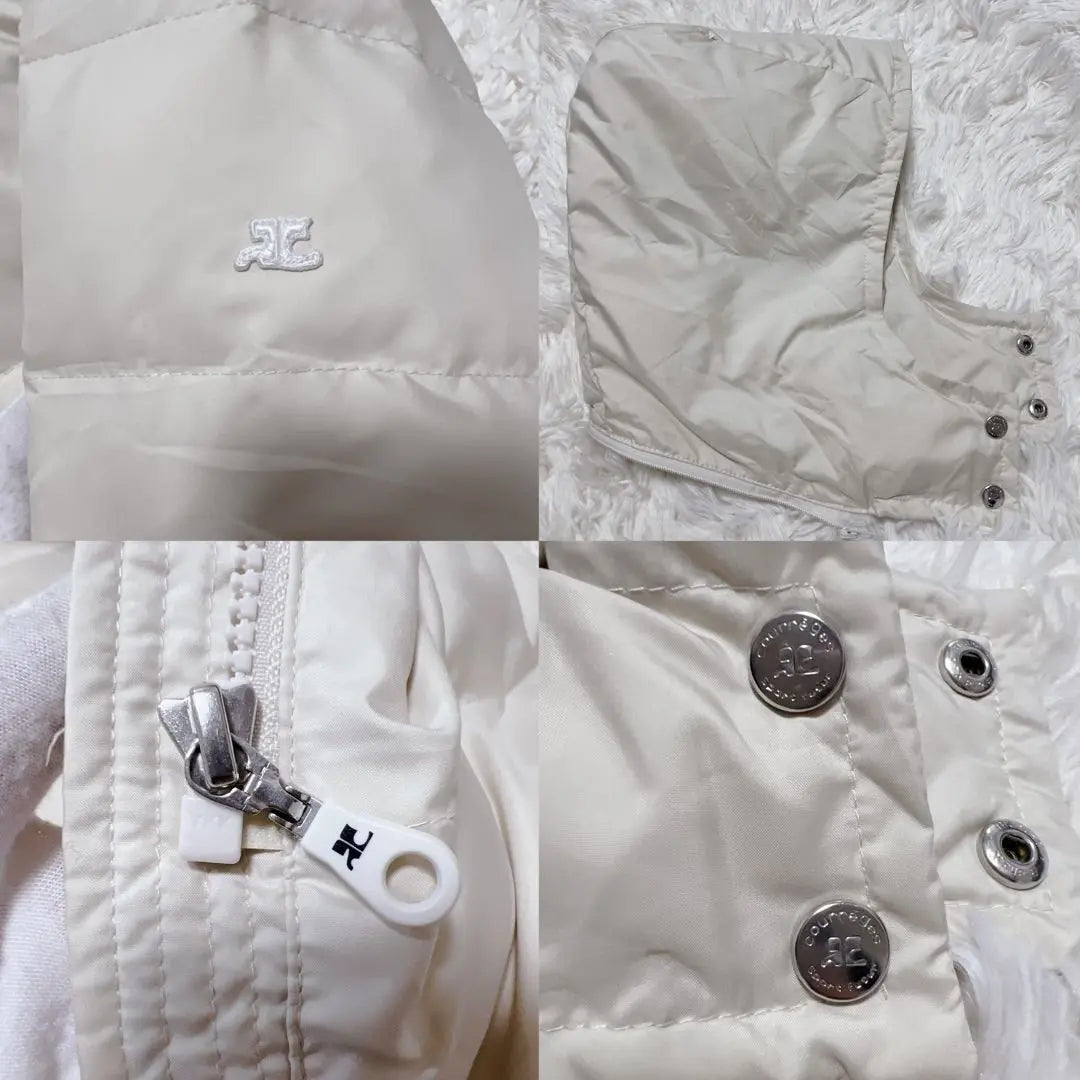 [Rare] Descente Creage Down Long Coat 38 White Embroidered Patch