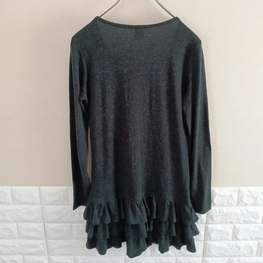 ◆Long-sleeved sweater◆ M Thin knit Tunic length Spring Autumn Winter ◆c0006