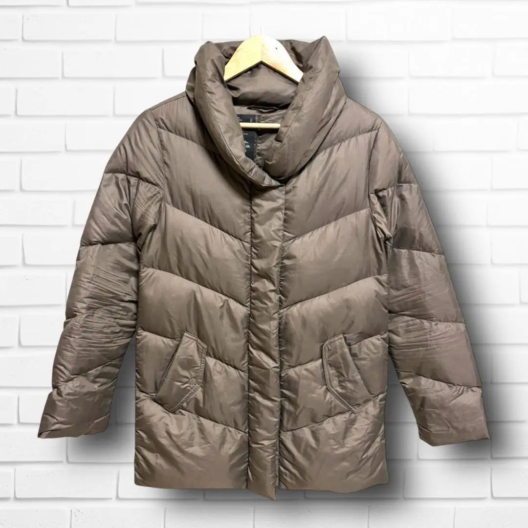 GAP Down Jacket Brown S Off-Neck Mid-Length Plain Rough