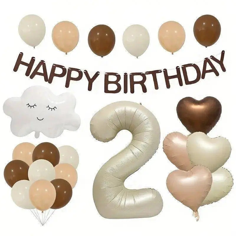 Birthday Balloon Balloon Set Birthday Decoration Number Balloon Anniversary 2 Years Old